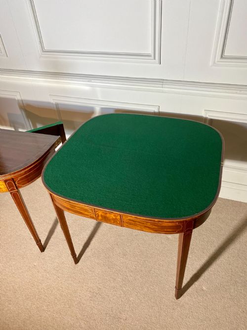 PAIR OF 18TH CENTURY GEORGE III SHERATON CARD TABLES - ADDITIONAL PHOTO 1