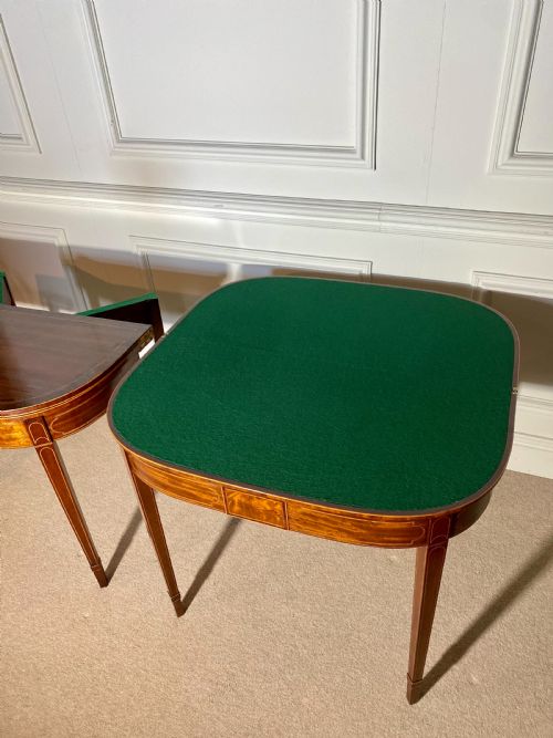 PAIR OF 18TH CENTURY GEORGE III SHERATON CARD TABLES - ADDITIONAL PHOTO 2