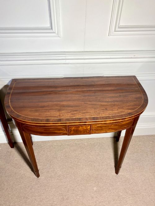 PAIR OF 18TH CENTURY GEORGE III SHERATON CARD TABLES - ADDITIONAL PHOTO 4
