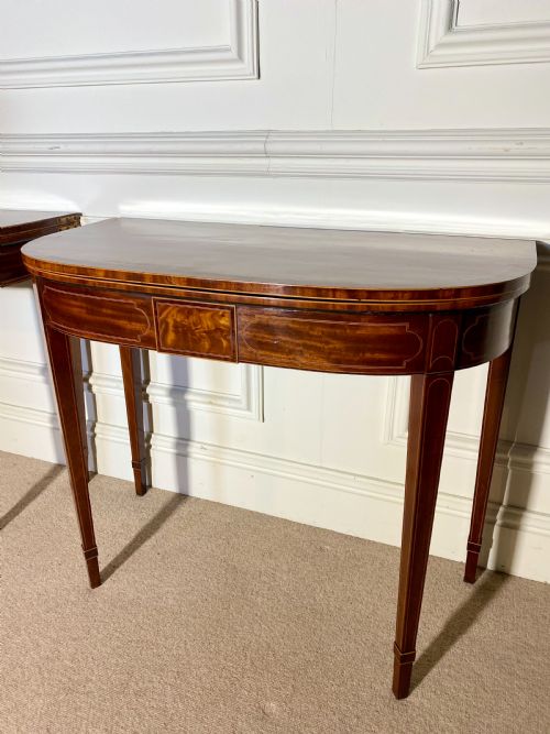 PAIR OF 18TH CENTURY GEORGE III SHERATON CARD TABLES - ADDITIONAL PHOTO 8