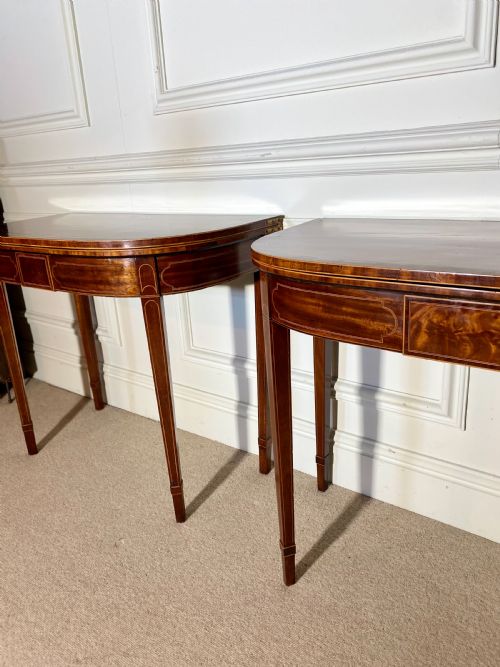PAIR OF 18TH CENTURY GEORGE III SHERATON CARD TABLES - ADDITIONAL PHOTO 9
