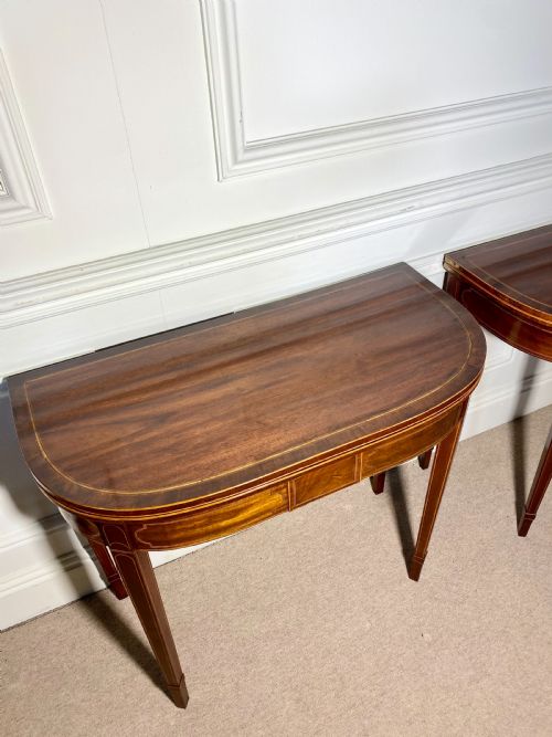 PAIR OF 18TH CENTURY GEORGE III SHERATON CARD TABLES - ADDITIONAL PHOTO 10