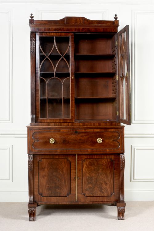IMPRESSIVE REGENCY SECRETAIRE BOOKCASE - ADDITIONAL PHOTO 1
