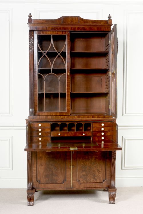IMPRESSIVE REGENCY SECRETAIRE BOOKCASE - ADDITIONAL PHOTO 2