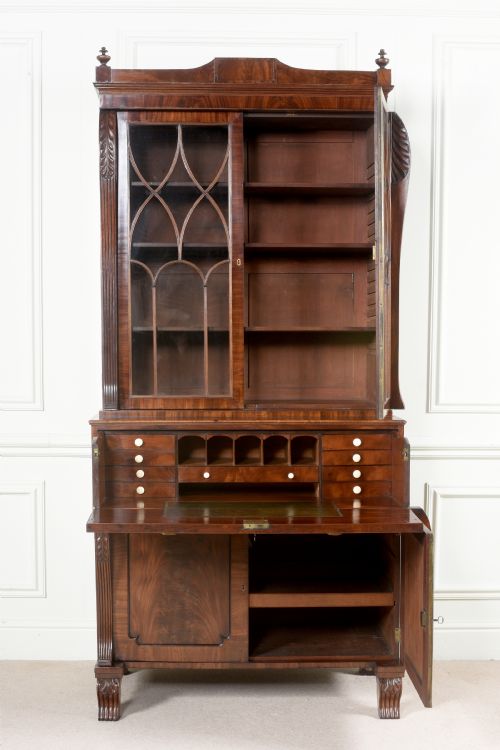 IMPRESSIVE REGENCY SECRETAIRE BOOKCASE - ADDITIONAL PHOTO 3
