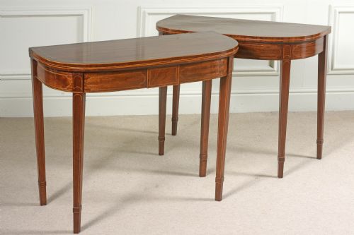 PAIR OF 18TH CENTURY GEORGE III SHERATON CARD TABLES - ADDITIONAL PHOTO 14