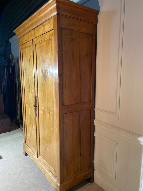 SUPERB QUALITY 19TH CENTURY CHERRY ARMOIRE WARDROBE LINEN PRESS - ADDITIONAL PHOTO 18