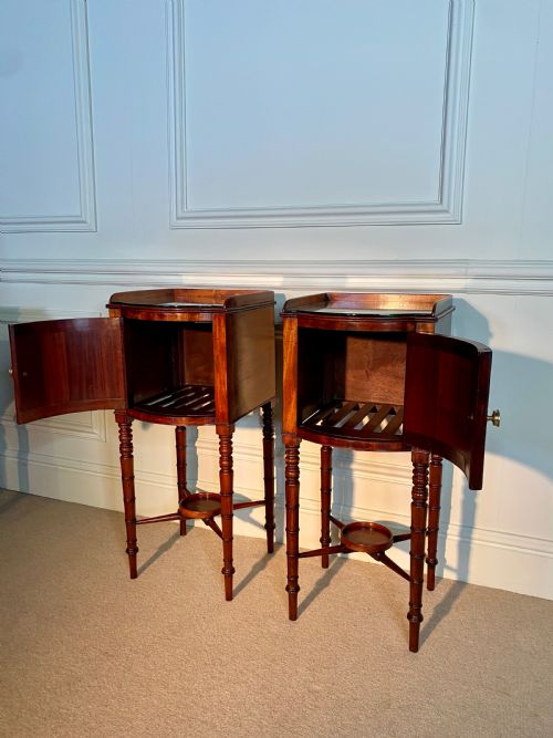 EXCEPTIONAL PAIR OF EARLY REGENCY MAHOGANY BOWFRONTED BEDSIDE NIGHTSTANDS BY GILLOWS - ADDITIONAL PHOTO 7