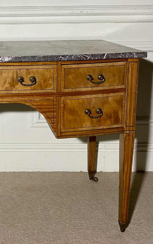 19TH CENTURY SATINWOOD DRESSING TABLE WITH MARBLE TOP - ADDITIONAL PHOTO 4