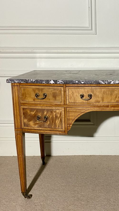 19TH CENTURY SATINWOOD DRESSING TABLE WITH MARBLE TOP - ADDITIONAL PHOTO 5