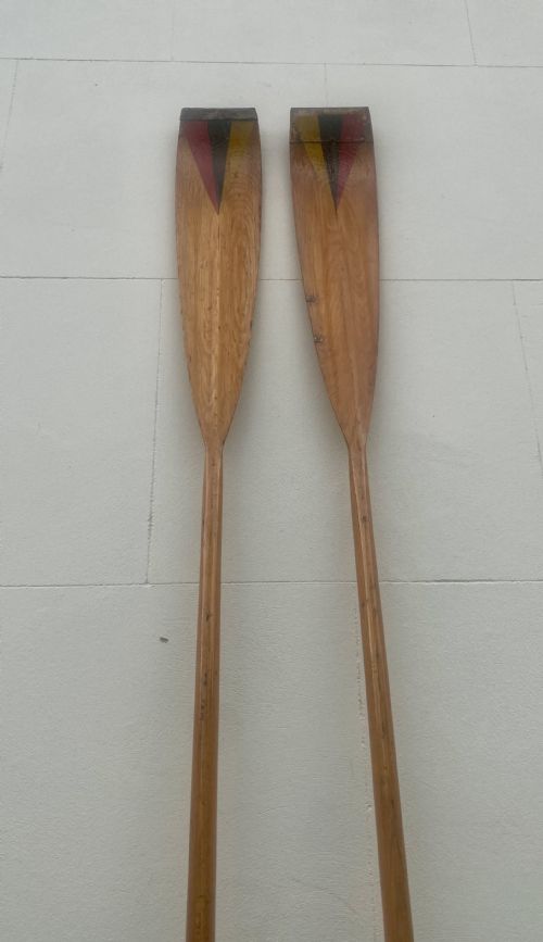 Antique Pair of Henley rowing Oars with original paint 