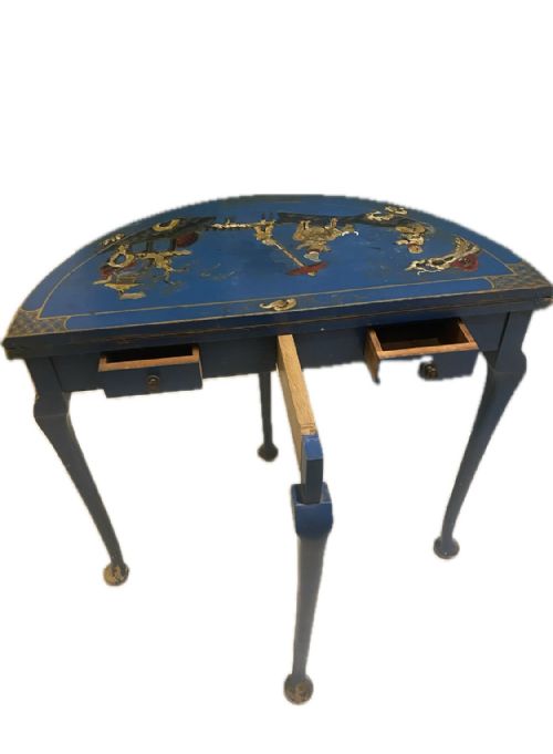 CHINOISERIE DEMI LUNE CARD TABLE - ADDITIONAL PHOTO 4