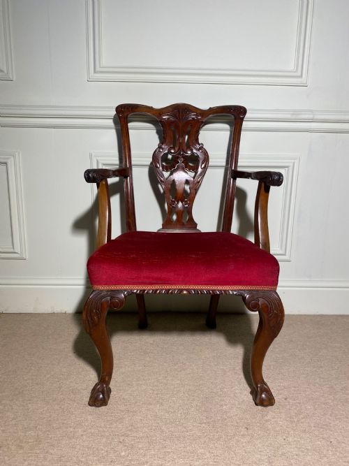 CHIPPENDALE STYLE CARVER CHAIR - ADDITIONAL PHOTO 2