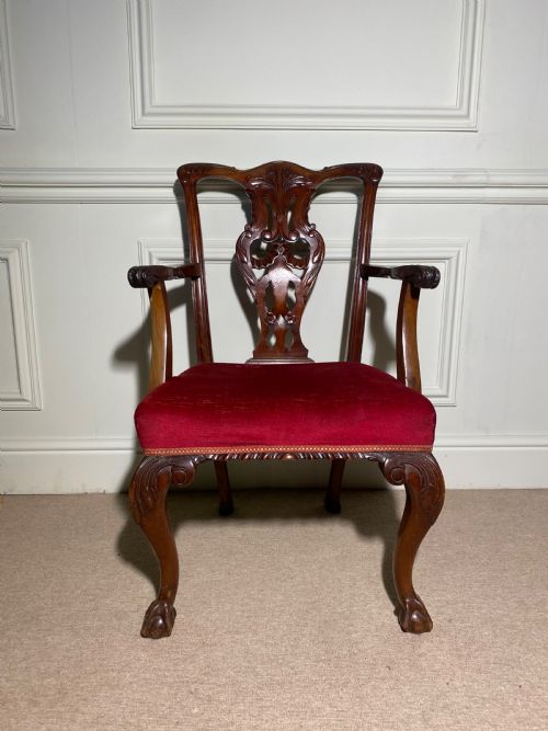 CHIPPENDALE STYLE CARVER CHAIR - ADDITIONAL PHOTO 4