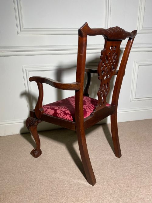 CHIPPENDALE STYLE CARVER ARM CHAIR - ADDITIONAL PHOTO 4