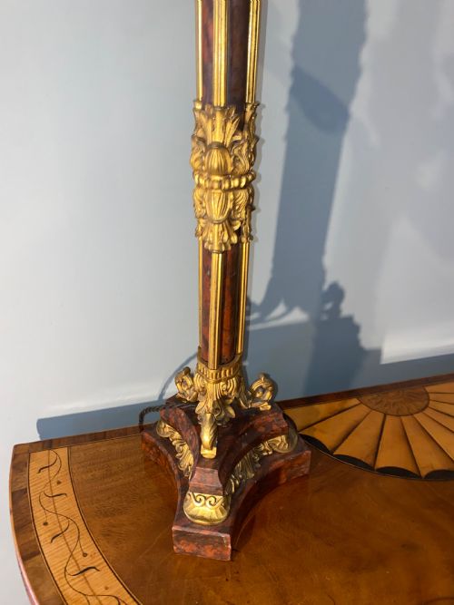 RARE PAIR OF MARBLE GILT ORMOLU CANDLESTICKS LAMPS - ADDITIONAL PHOTO 5