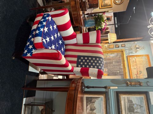 AMERICAN STARS AND STRIPES VICTORIAN WING ARM CHAIR - ADDITIONAL PHOTO 8