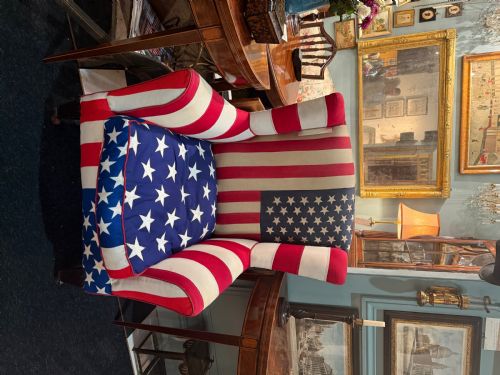 AMERICAN STARS AND STRIPES VICTORIAN WING ARM CHAIR - ADDITIONAL PHOTO 9