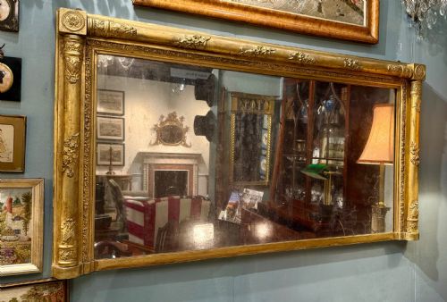 REGENCY LARGE RECTANGULAR OVER MANTLE MIRROR - ADDITIONAL PHOTO 2