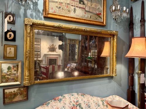 REGENCY LARGE RECTANGULAR OVER MANTLE MIRROR - ADDITIONAL PHOTO 4