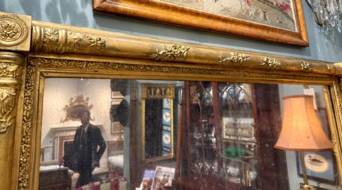 REGENCY LARGE RECTANGULAR OVER MANTLE MIRROR - ADDITIONAL PHOTO 7