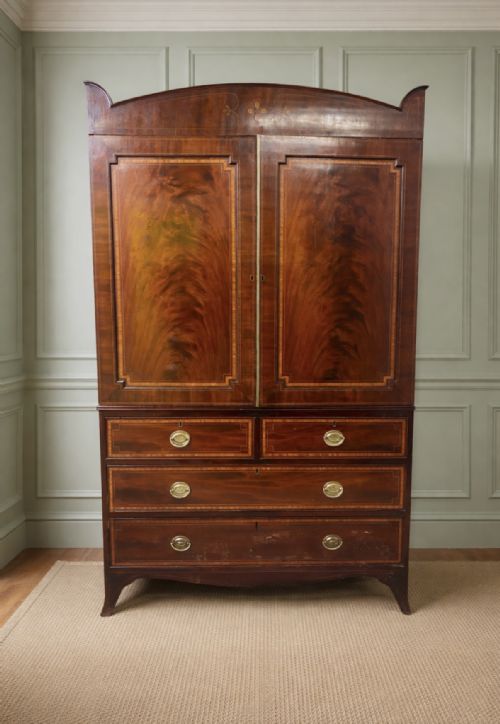 FINE GEORGIAN SHERATON LINEN PRESS - ADDITIONAL PHOTO 4