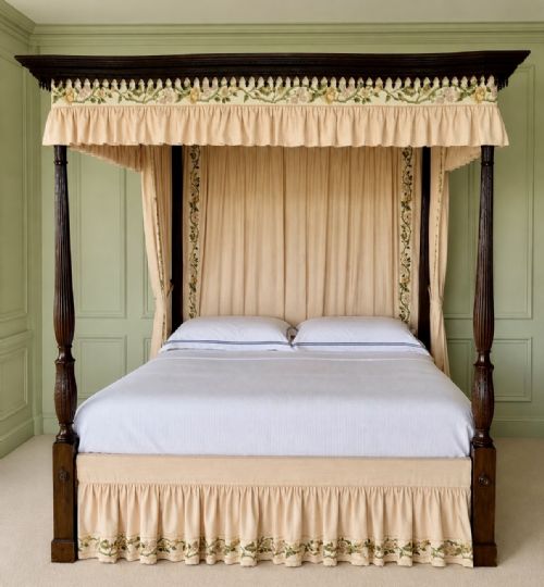 19TH CENTURY SUPER KING MAHOGANY FOUR POSTER BED TESTER BED