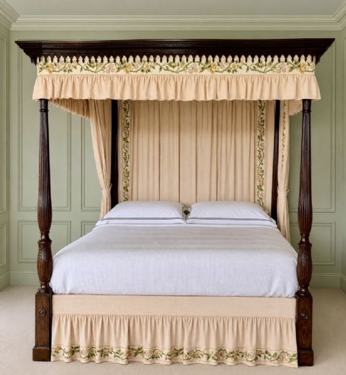 19TH CENTURY SUPER KING MAHOGANY FOUR POSTER BED TESTER BED - ADDITIONAL PHOTO 3