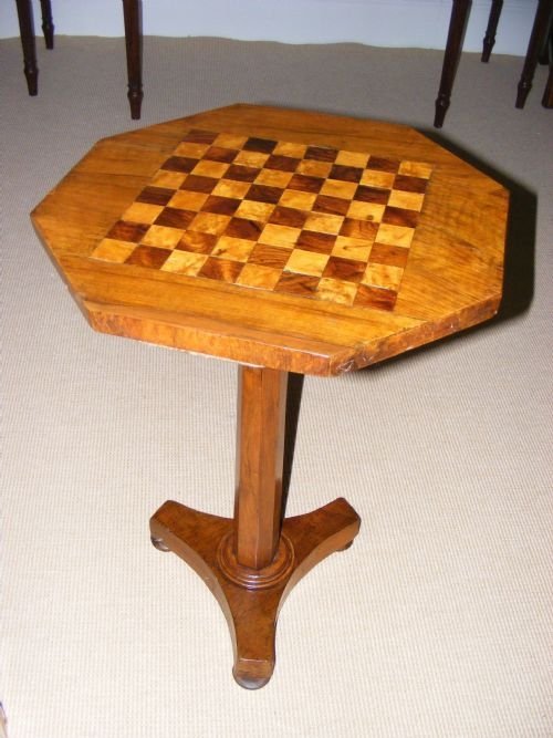 19th Century Walnut Chess Table