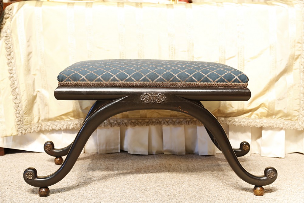 Regency ebonised stool