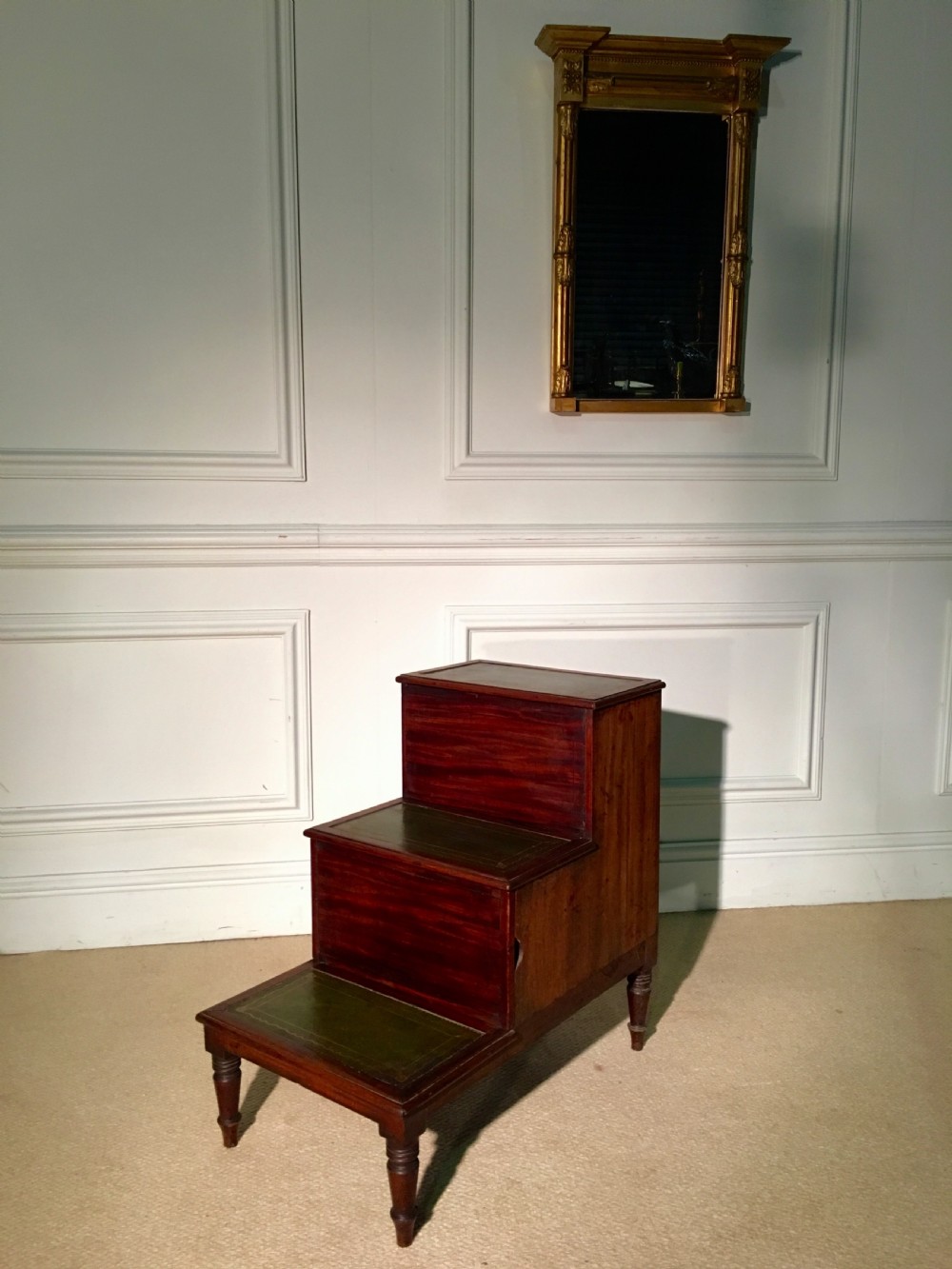 Regency steps with Green Leather insets