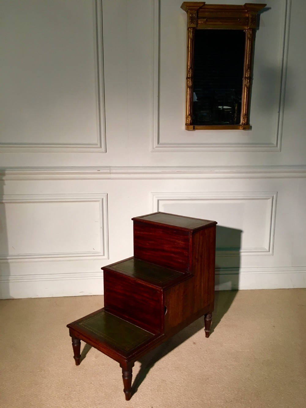 Regency steps with Green Leather insets View II