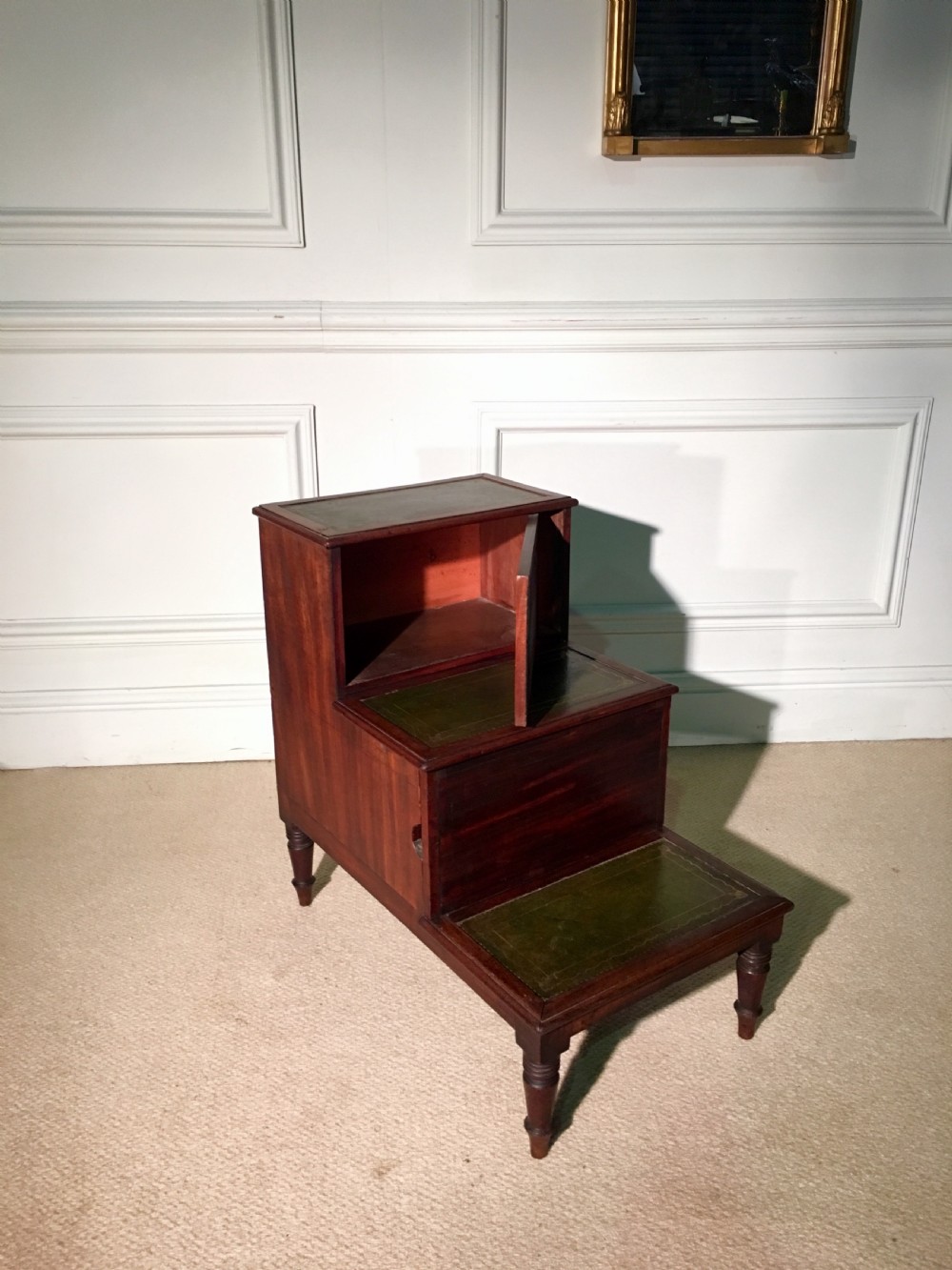 Regency steps with Green Leather insets View IV