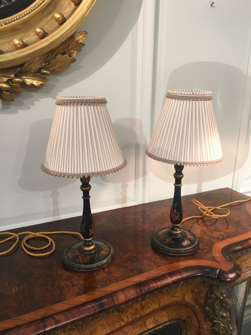 Beautiful pair of chinoiserie lamps