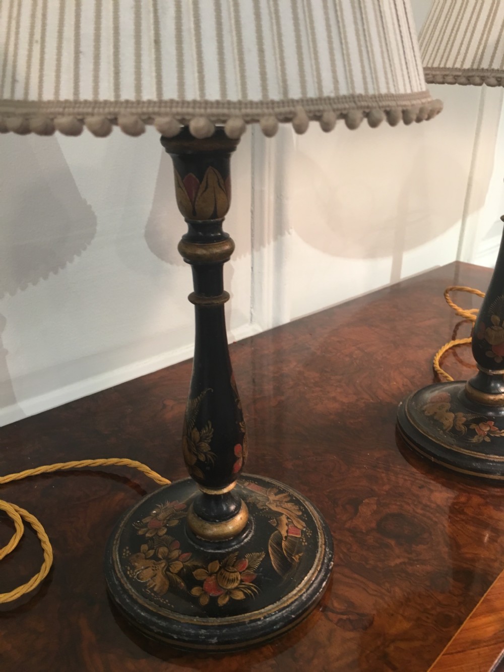 Beautiful pair of chinoiserie lamps View II
