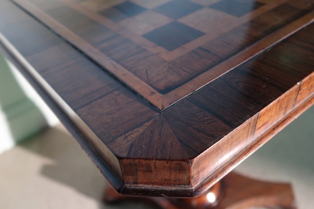 An impressive Rosewood chess table View VIII