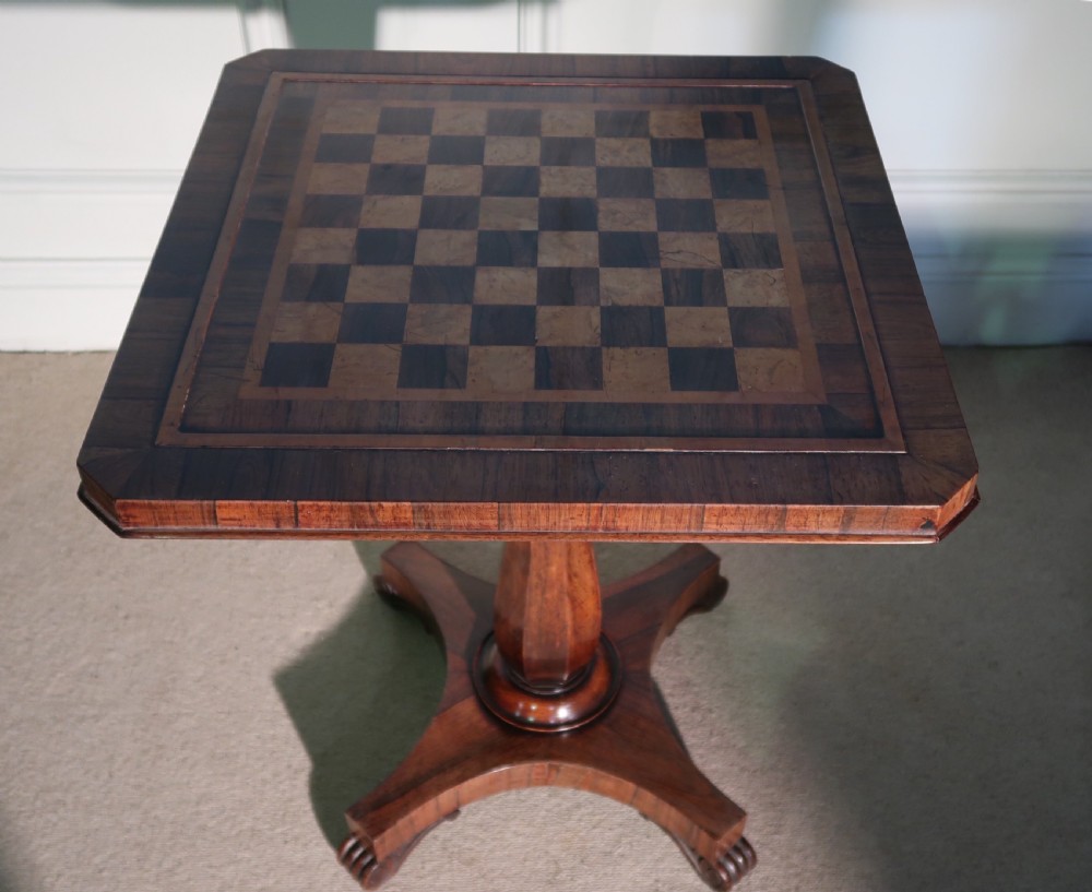 An impressive Rosewood chess table View XII