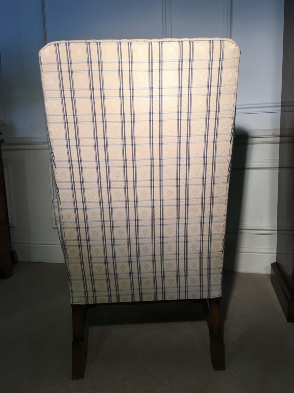 Queen Anne style walnut wing arm chair in superb condition View VIII
