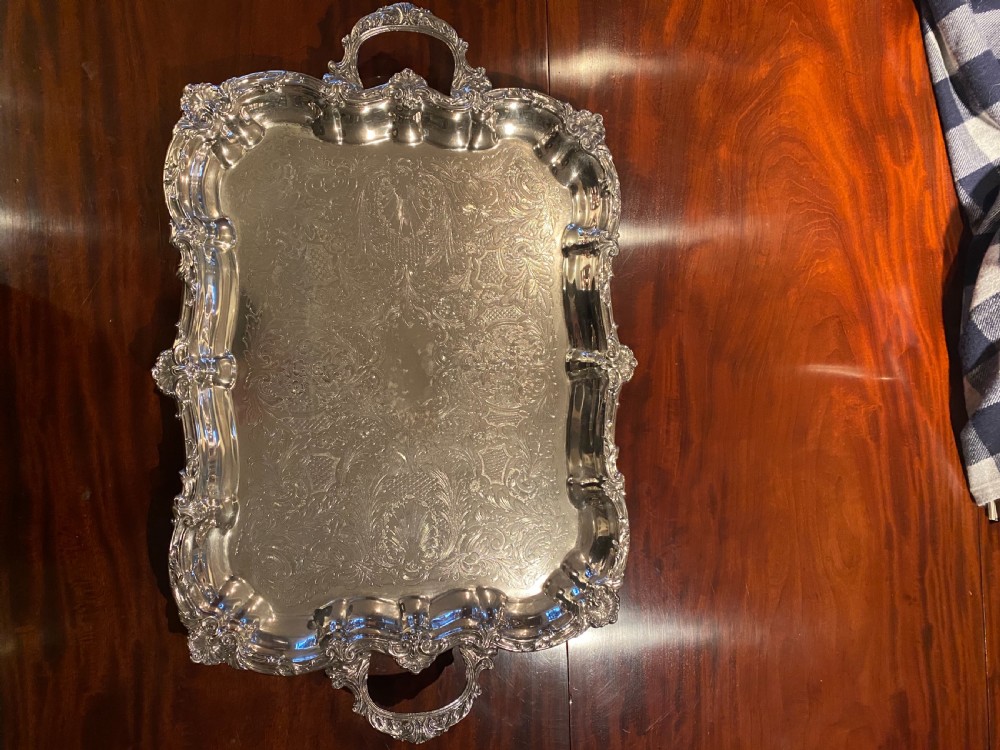 Silver plated drinks tray in excellent condition  View II