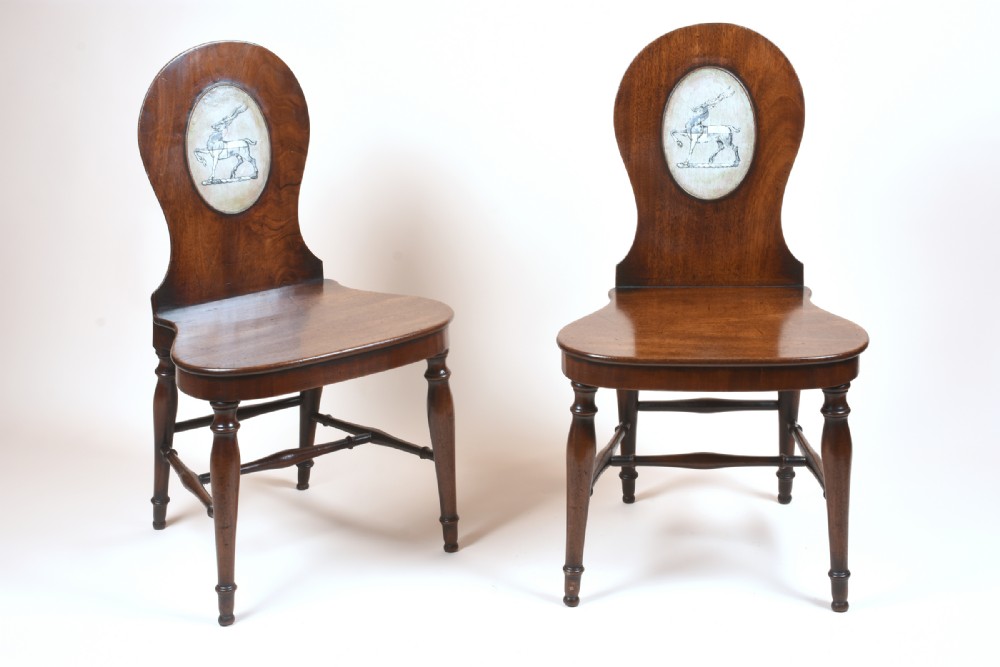 18th Century Pair of George III hall chairs