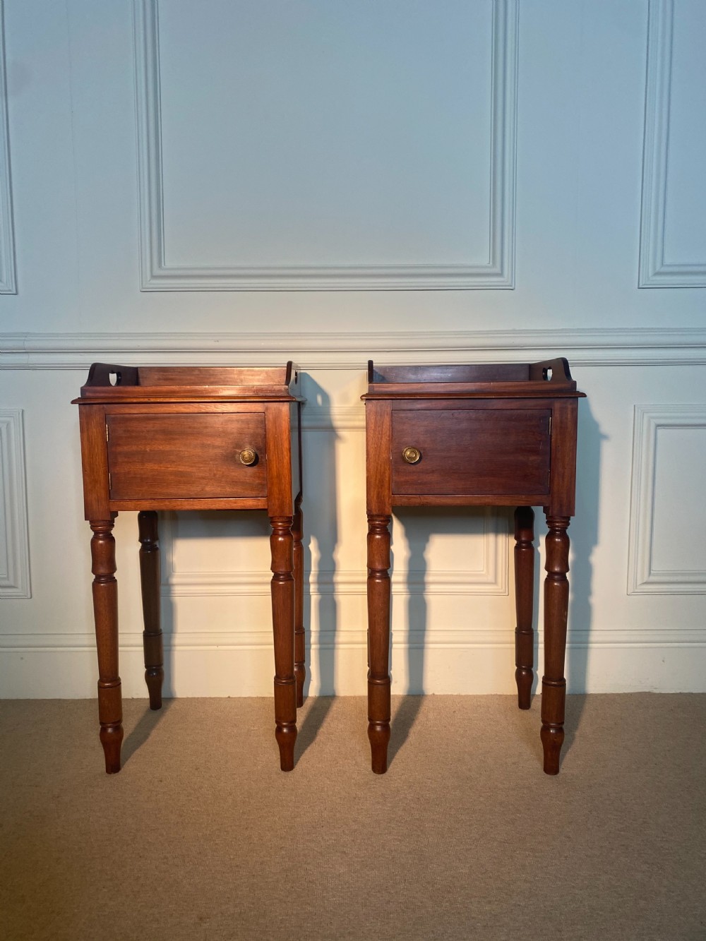 Good Pair of tray top bedside cupboards  View VII