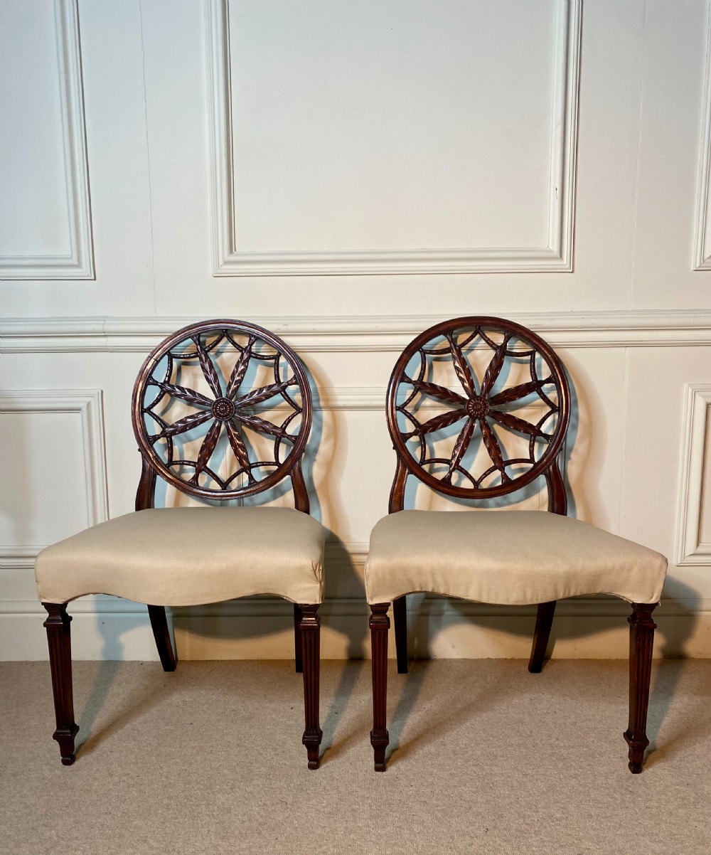 19th century Pair of Hepplewhite design web chairs View III