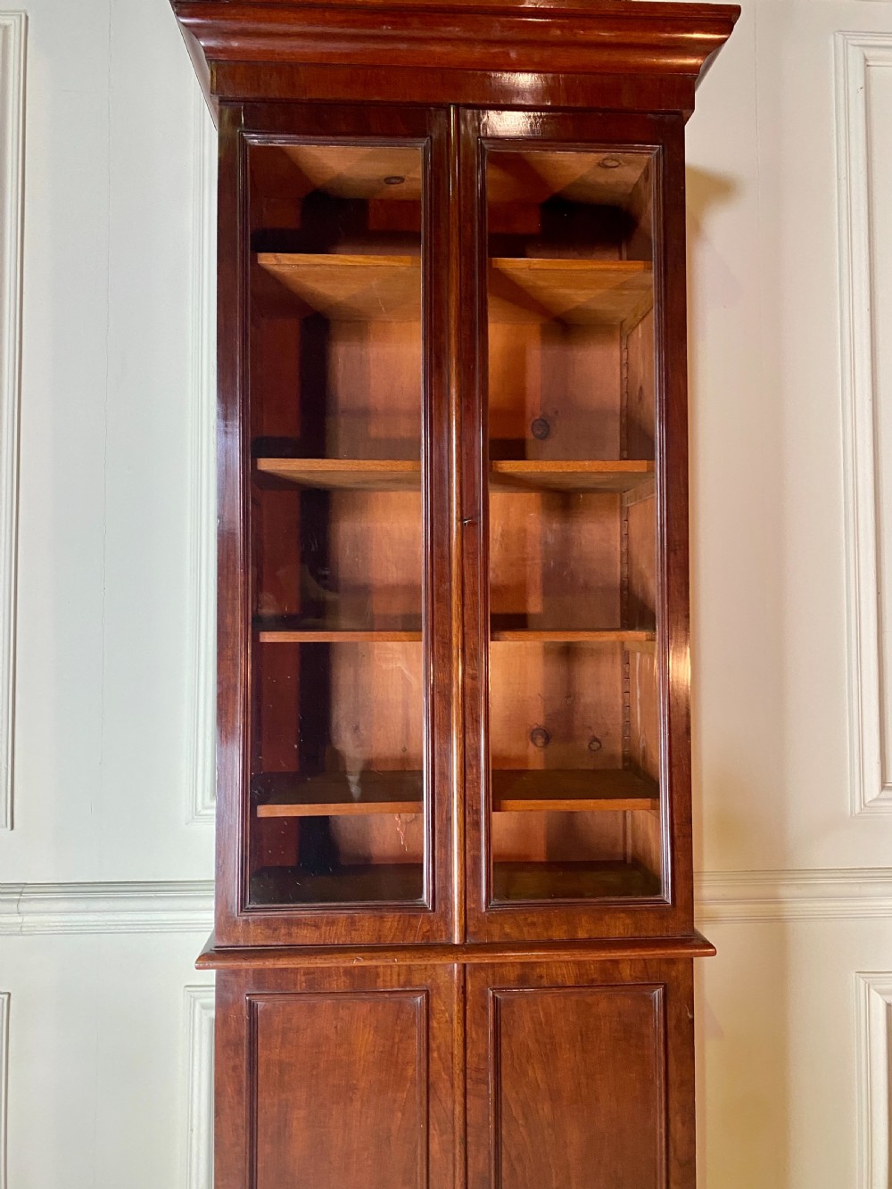 19th Century Tall narrow glazed bookcase View III