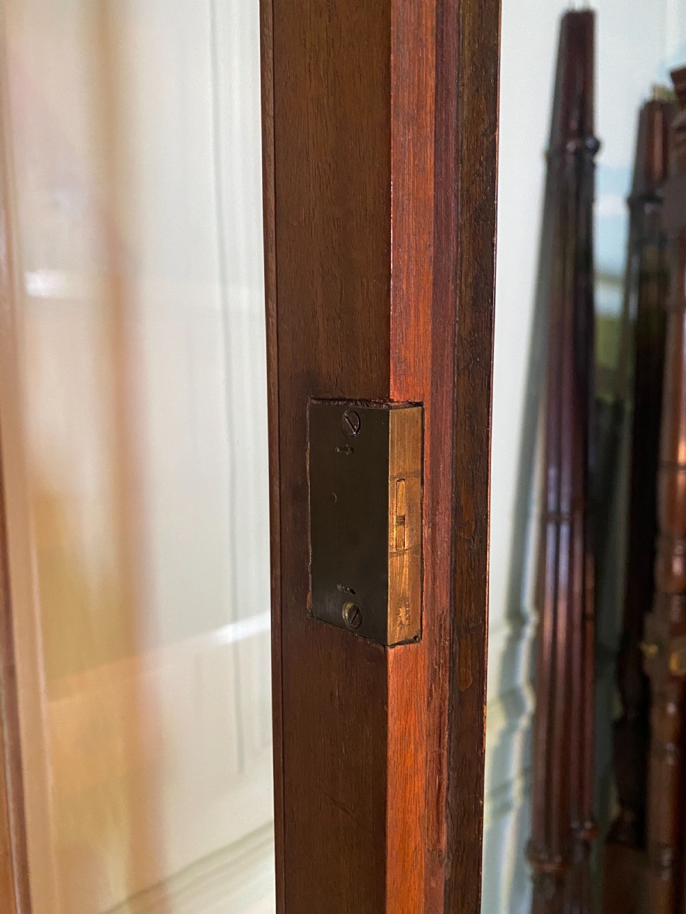 19th Century Tall narrow glazed bookcase View VIII