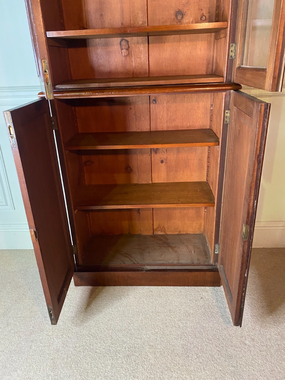 19th Century Tall narrow glazed bookcase View X