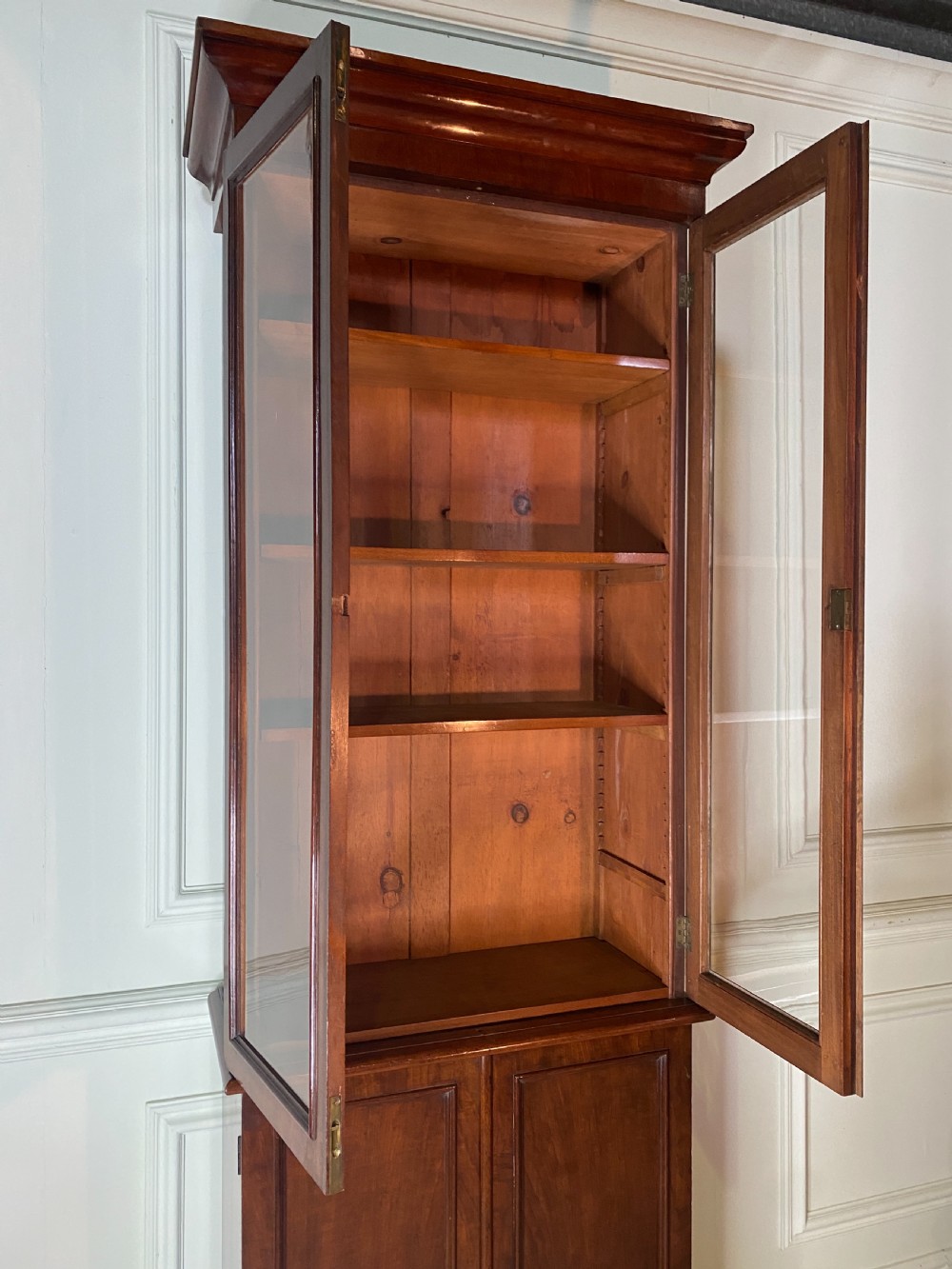 19th Century Tall narrow glazed bookcase View XI