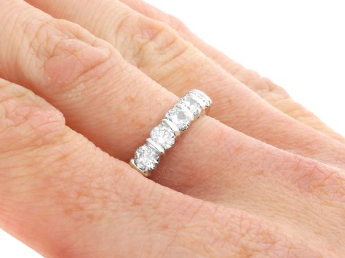 304 CT DIAMOND AND 18 CT WHITE GOLD FULL ETERNITY RING VINTAGE FRENCH CIRCA 1950 - ADDITIONAL PHOTO 7