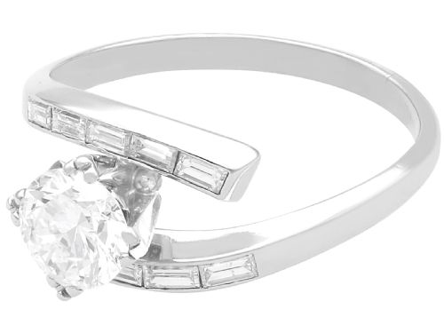 152CT DIAMOND AND 18CT WHITE GOLD TWIST RING ANTIQUE CIRCA 1935 - ADDITIONAL PHOTO 1
