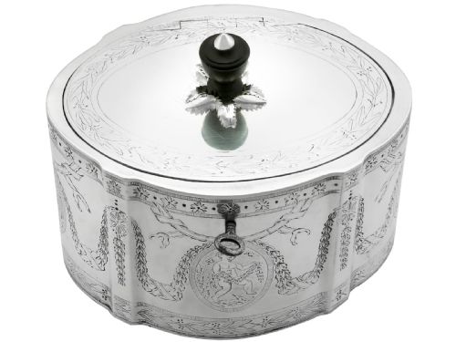 fig 1. Antique George III Sterling Silver Locking Tea Caddy (1783)