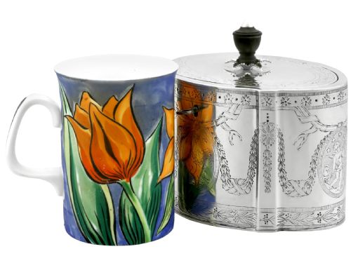 fig 2. Antique George III Sterling Silver Locking Tea Caddy (1783)